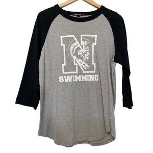 Sport-Tek Grey Black Ragland 3/4 Sleeve‎ Crew Neck Indian Graphic T-Shirt…